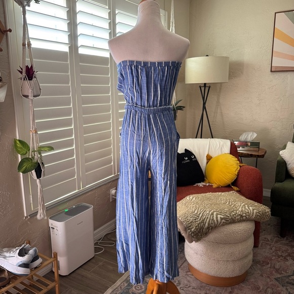 Blue Island Denim Striped Jumpsuit - Picture 4 of 6